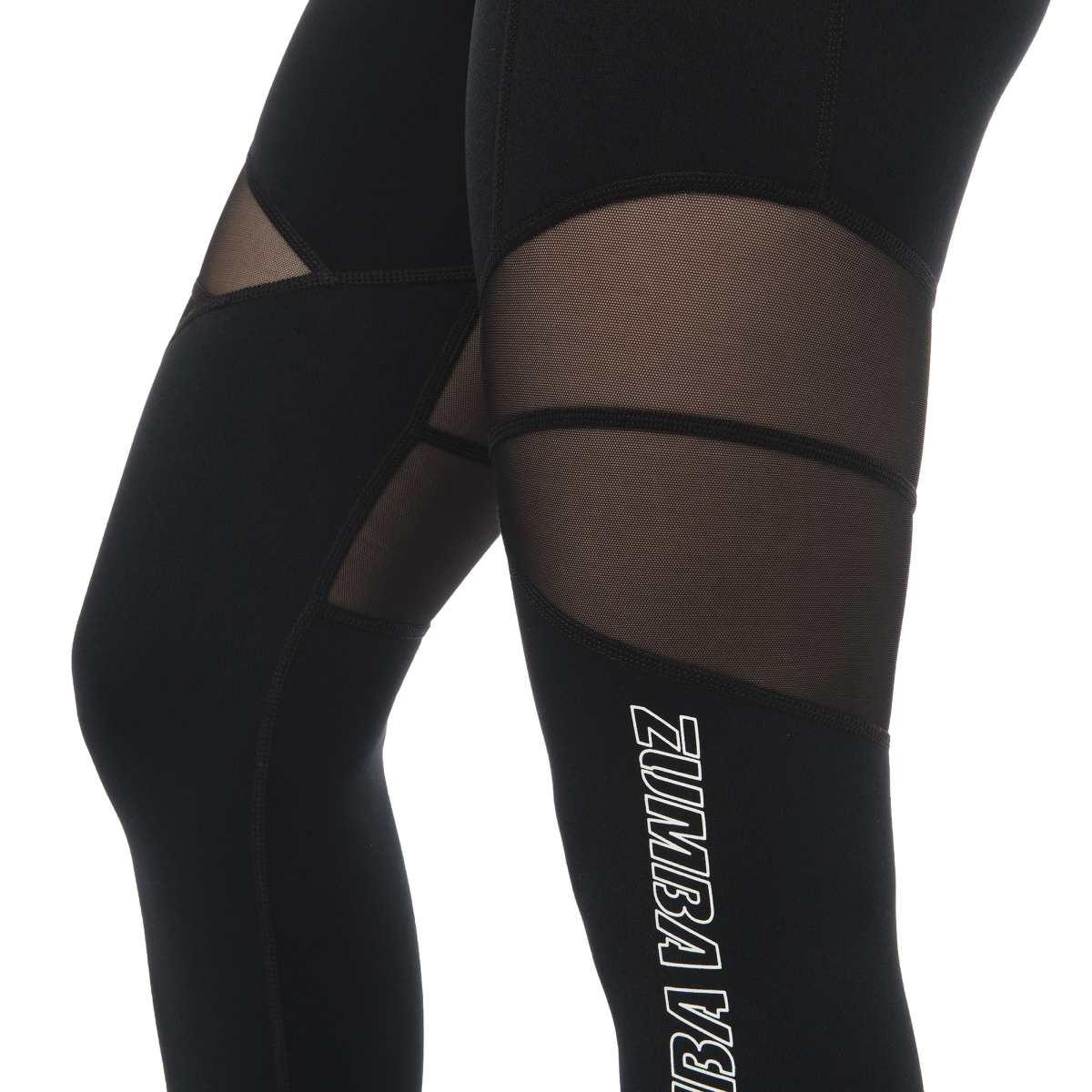 Zumba Mesh Panel High Waistband Ankle Leggings