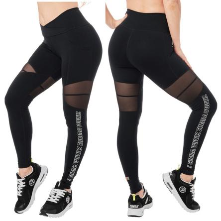 Zumba Mesh Panel High Waistband Ankle Leggings