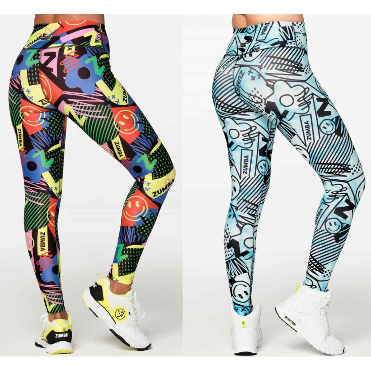 Zumba Happy And Fun High Waisted Ankle Leggings