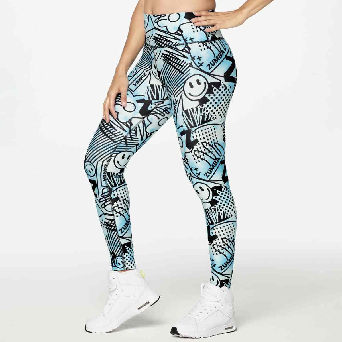 Zumba Happy And Fun High Waisted Ankle Leggings