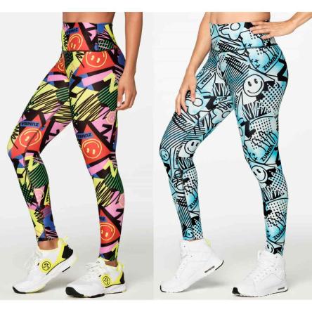 Zumba Happy And Fun High Waisted Ankle Leggings