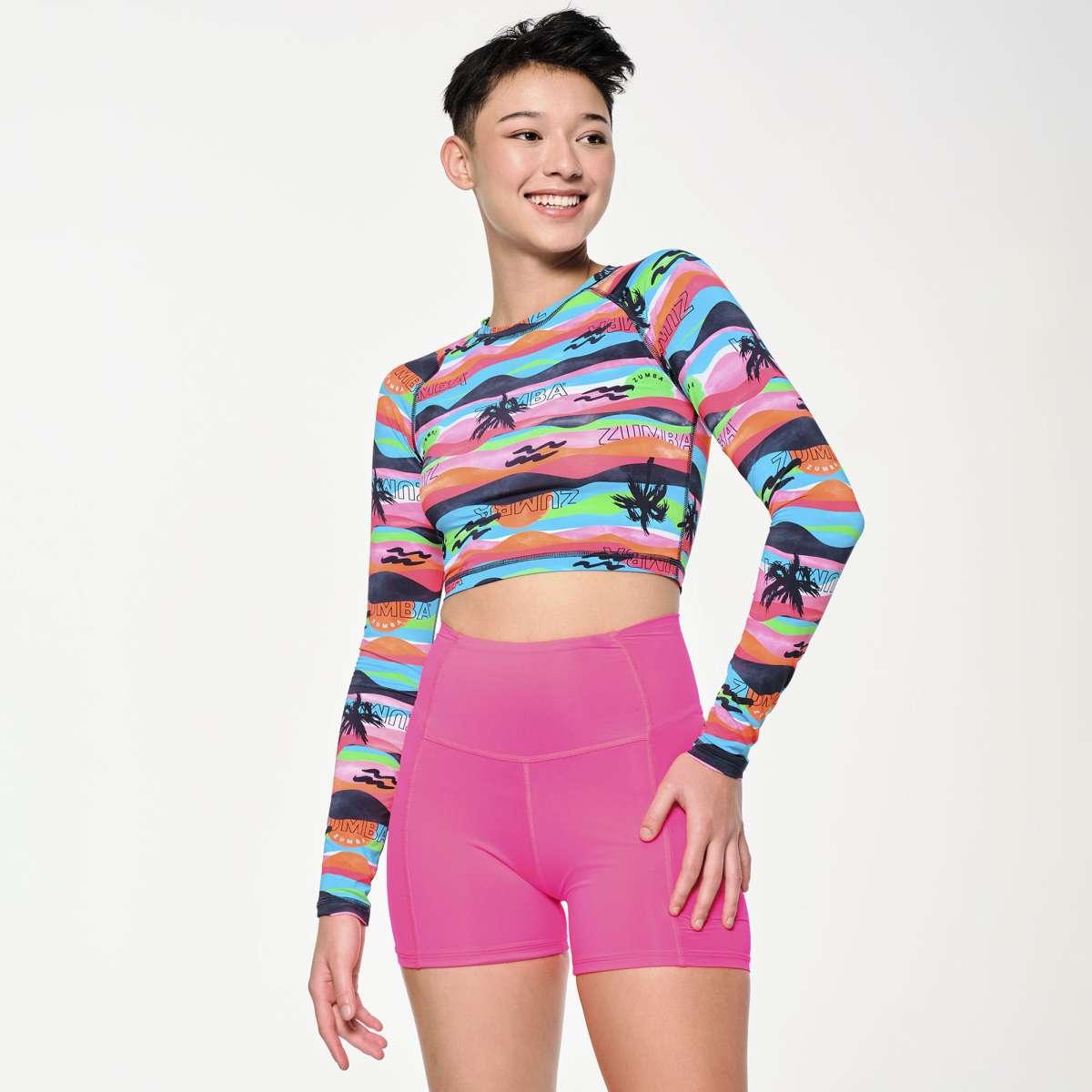 Zumba Sun And Swim Long Sleeve Crop Top