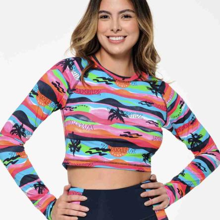 Zumba Sun And Swim Long Sleeve Crop Top