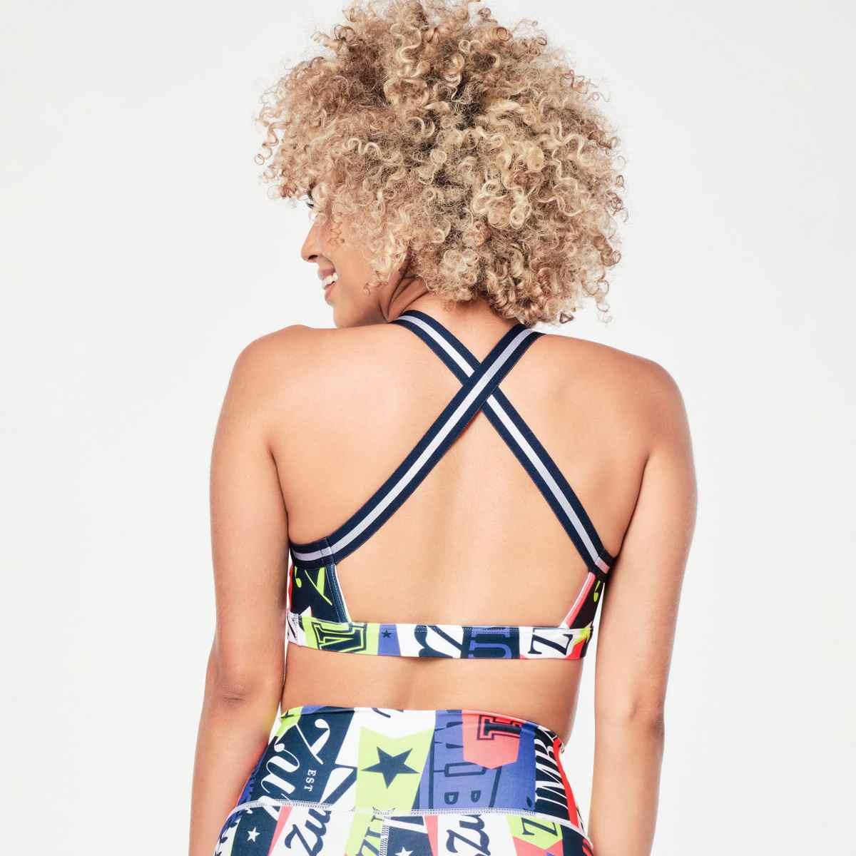 Zumba Prep Open Back Scoop Bra - Periwinkle