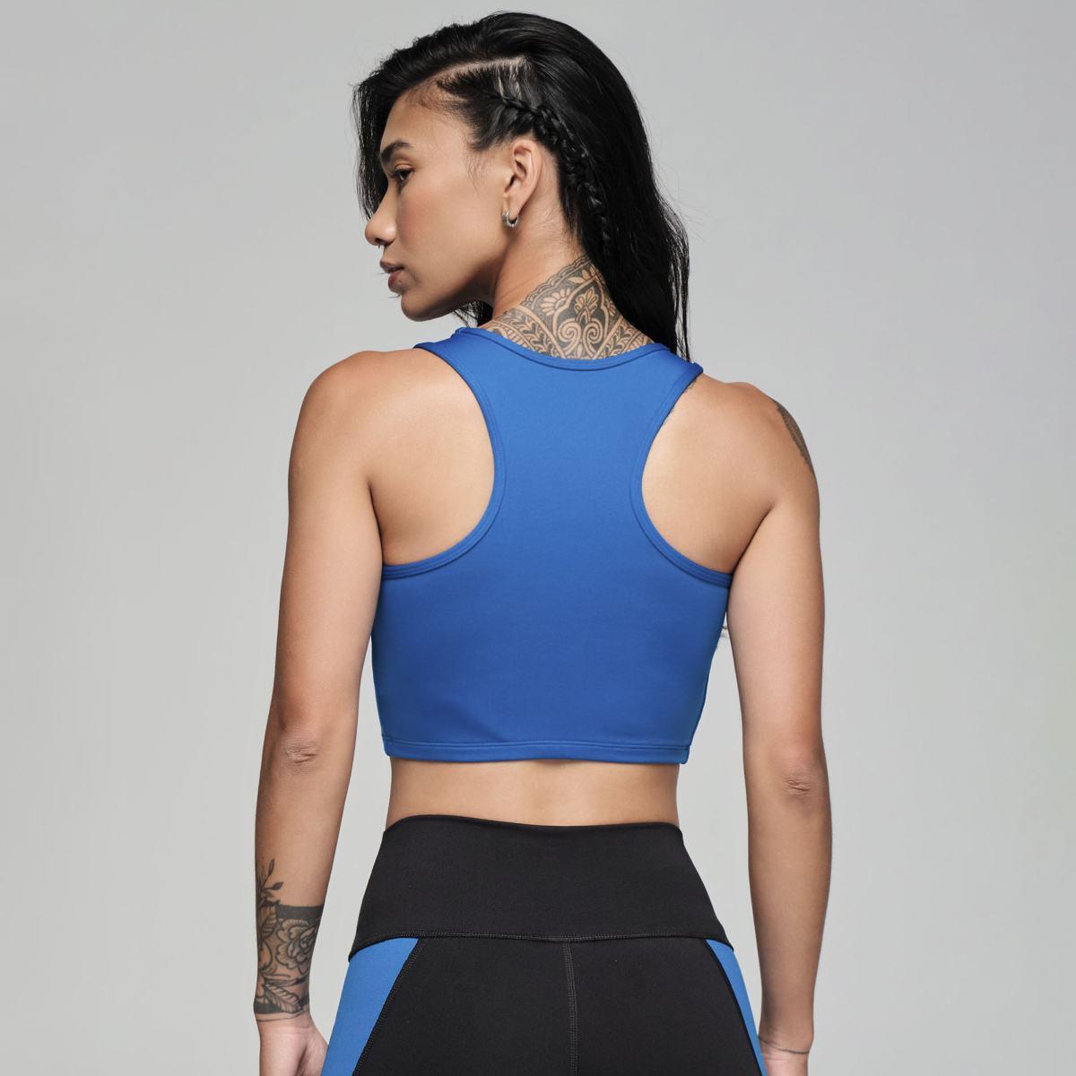 Strong ID Electric High Neck Mid Crop Tank - Bold Black