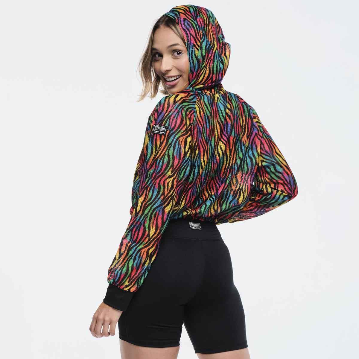 Funscape Crop Mesh Pullover Hoodie