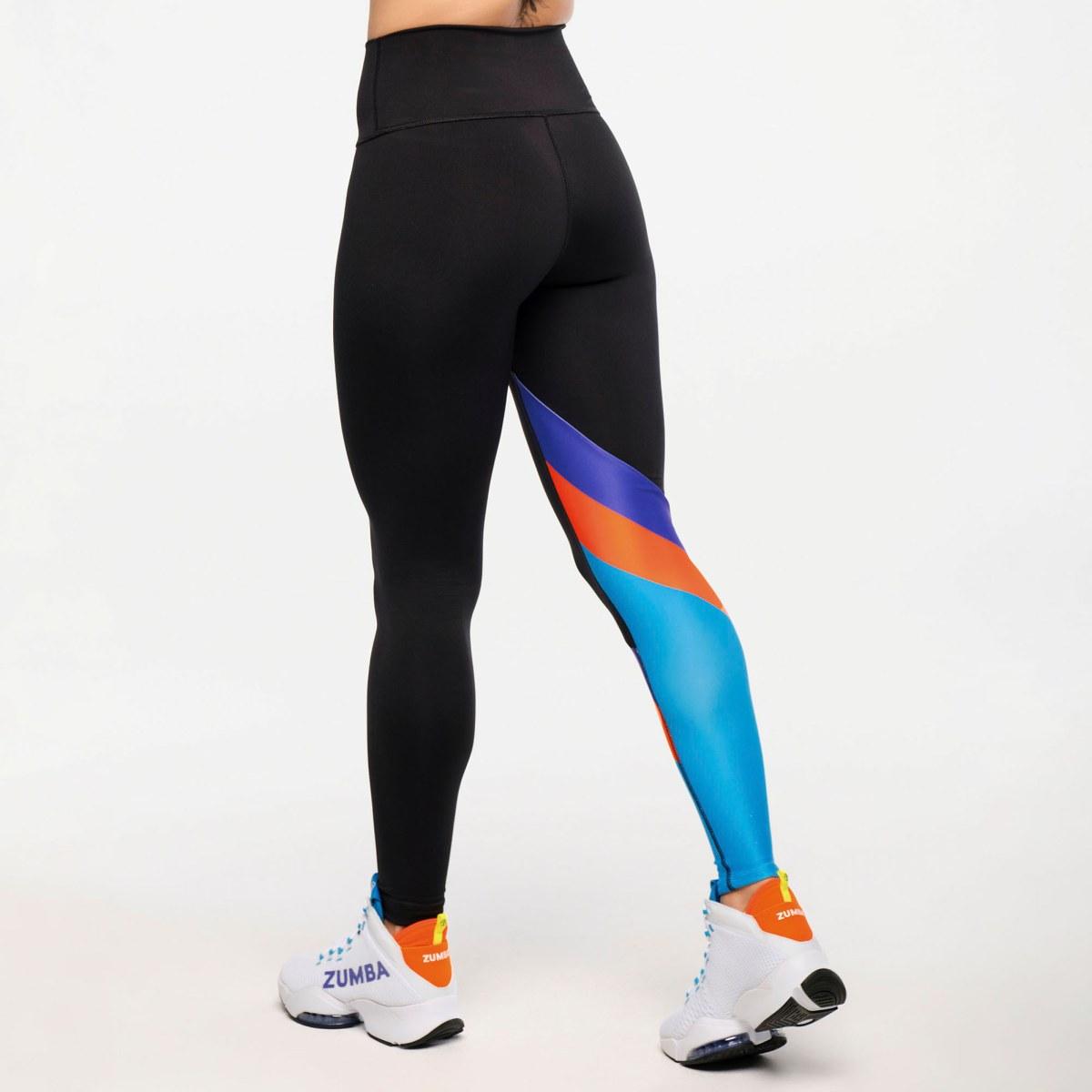 Zumba Explore High Waisted Ankle Leggings With Diagonal Insert