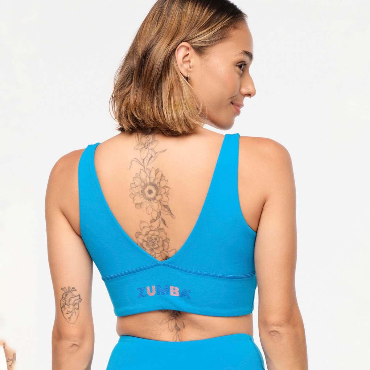 Zumba Explore Crossover Waistband Bra- Sea Me Stuntin'