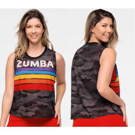 Zumba Explore Mesh Muscle Tank - Gray Expedition