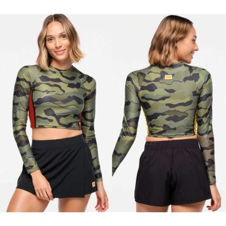 Zumba Explore Long Sleeve Crew Neck Top - Olive Expedition