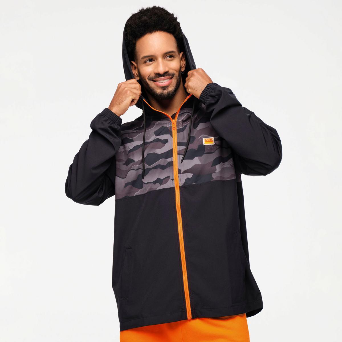 Zumba Explore Men's Hooded Windbreaker Jacket