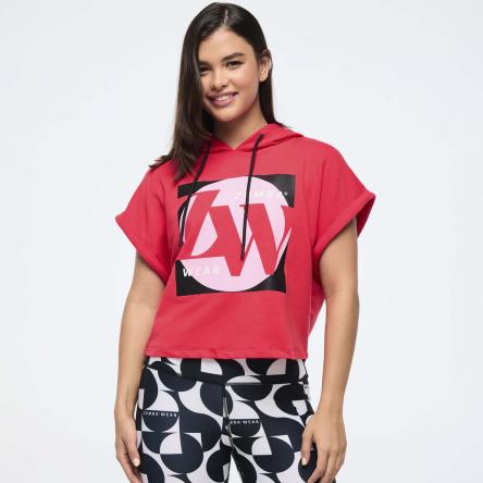 Zumba Haus Short Sleeve Crop Pullover Hoodie