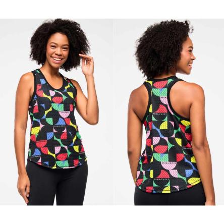 Zumba Haus Basketball Mesh Tank With Curved Hem