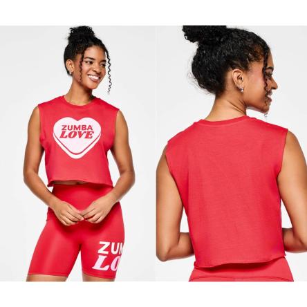 Zumba Love Crew Neck Muscle Crop Tank