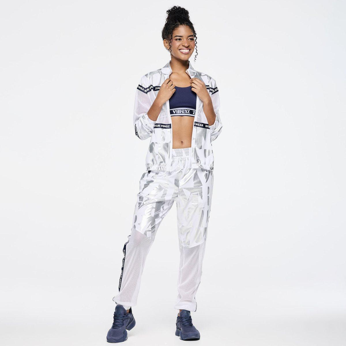 Zumba Out Loud High Waisted Woven Track Pants With Mesh