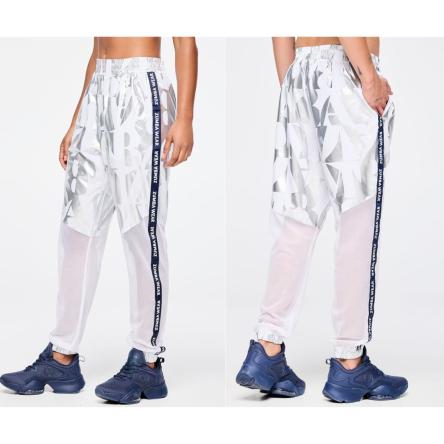 Zumba Out Loud High Waisted Woven Track Pants With Mesh