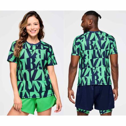 Zumba Out Loud Mesh Crew Neck Top