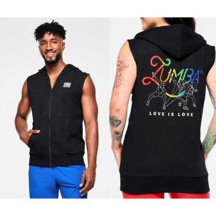 Zumba Men's Sleeveless Zip Up Hoodie