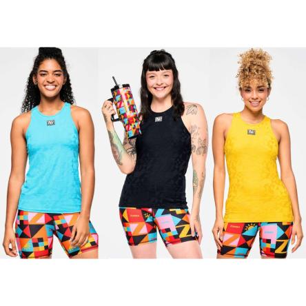 Zumba Rays High Neck Tank - All Out Aqua
