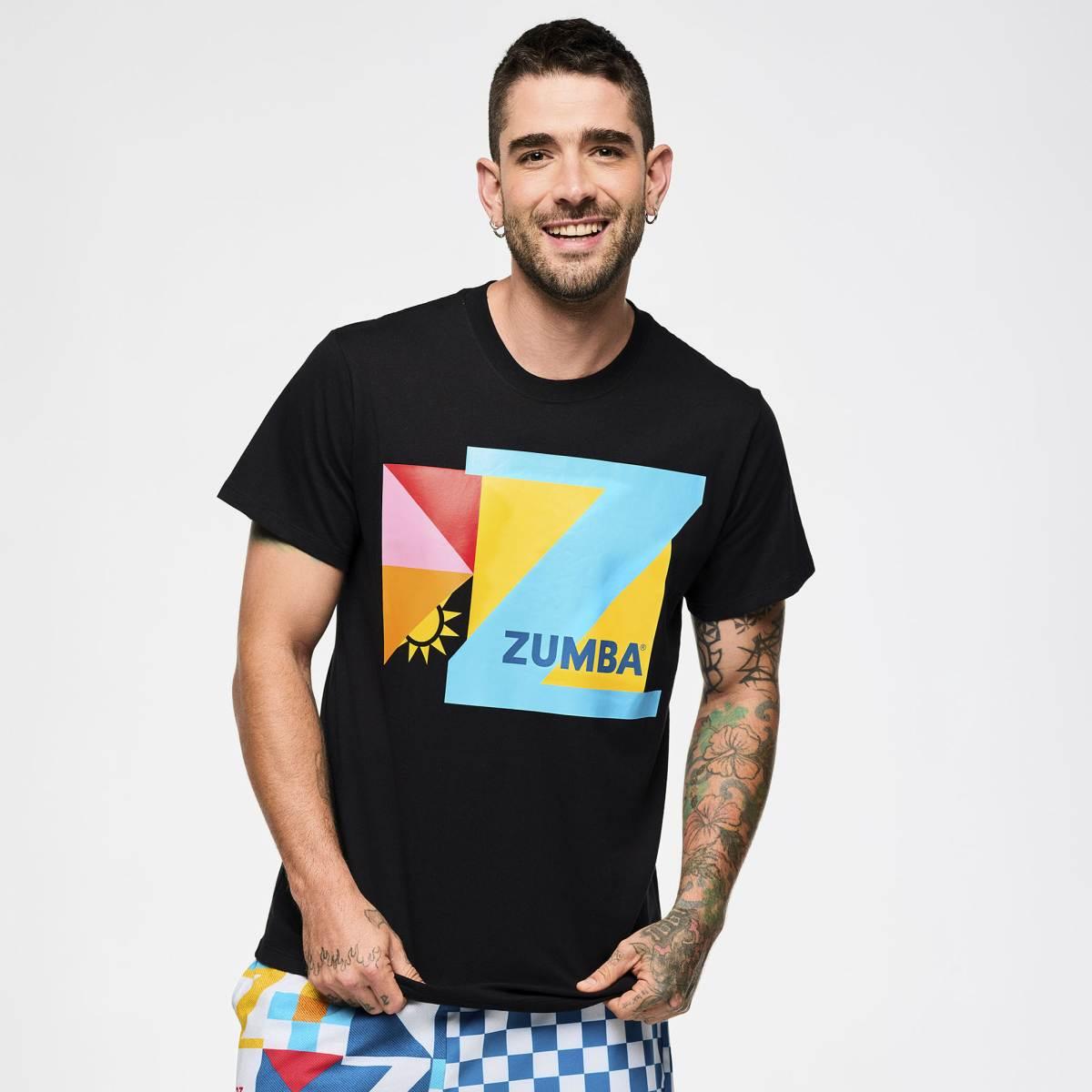 Zumba Rays Crew Neck Tee - Bold Black