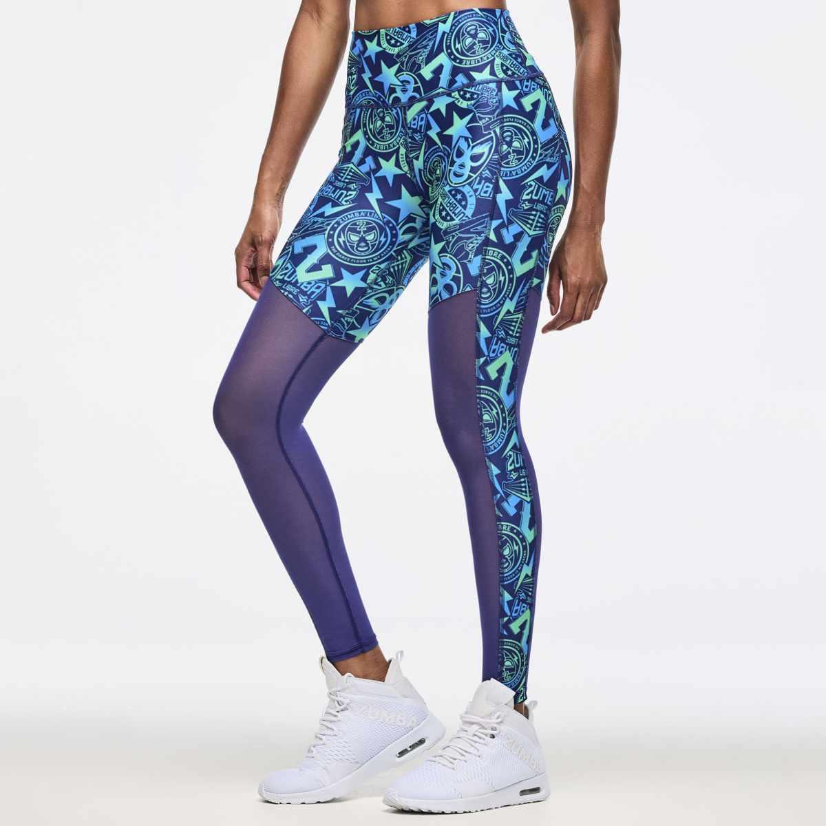 Zumba Libre High Waisted Ankle Legging With Mesh Inserts