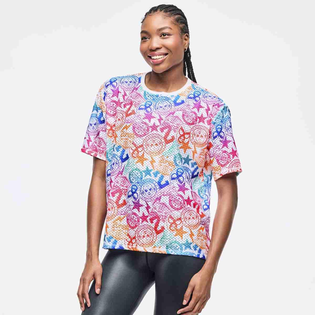 Zumba Libre Boxy Mesh Top With Side Slits