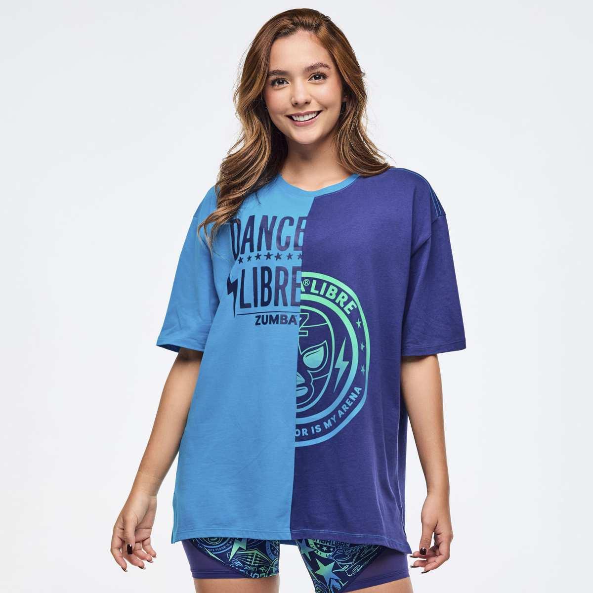 Zumba Libre Men's Oversized Two-Tone Crew Neck Tee