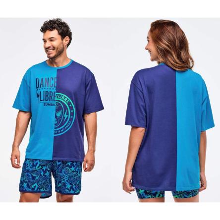 Zumba Libre Men's Oversized Two-Tone Crew Neck Tee