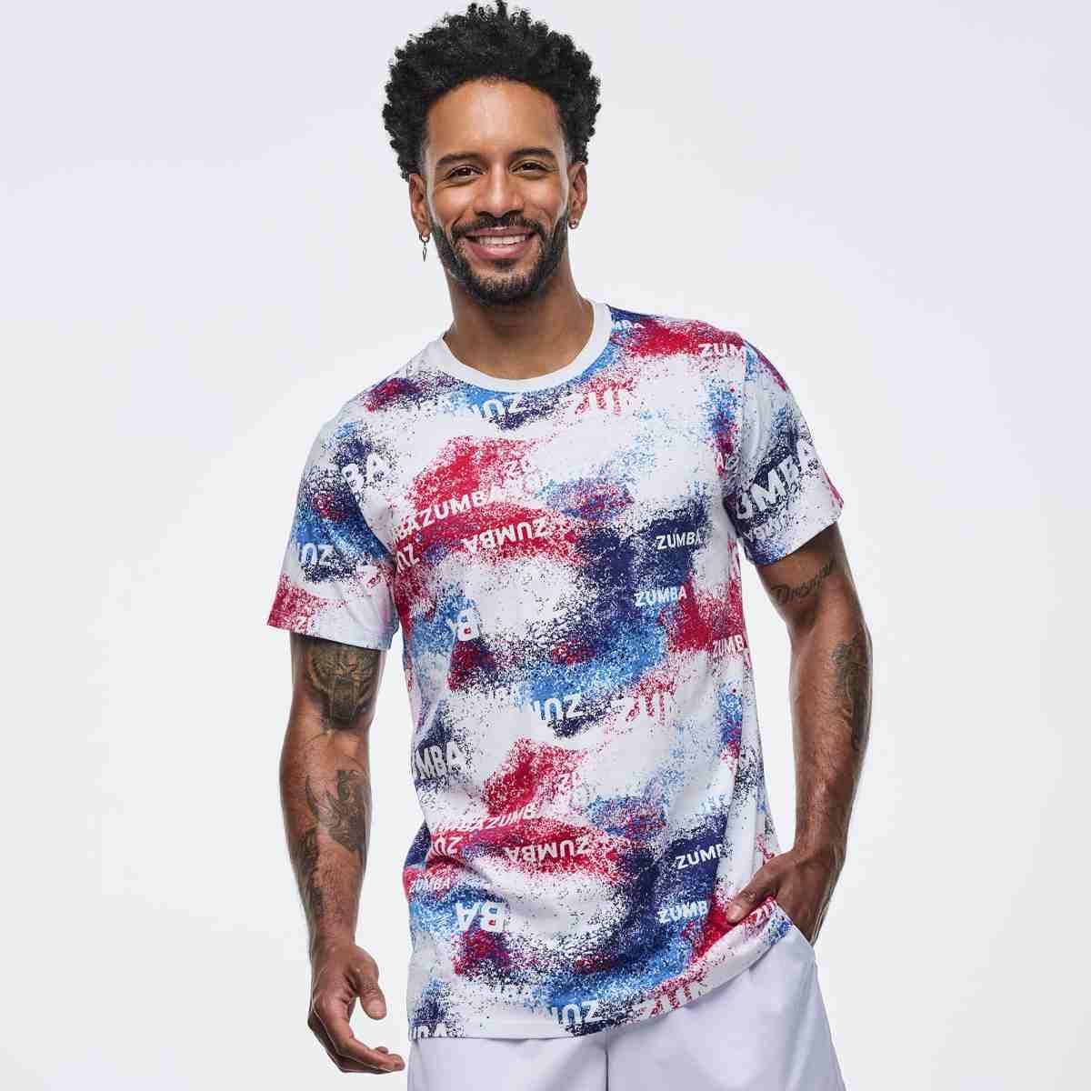 Apres Zumba Unisex Crew Neck Tee - Blue/White