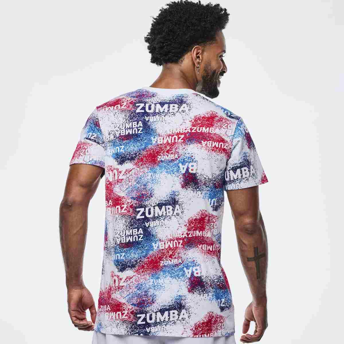 Apres Zumba Unisex Crew Neck Tee - Blue/White