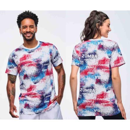 Apres Zumba Unisex Crew Neck Tee - Blue/White