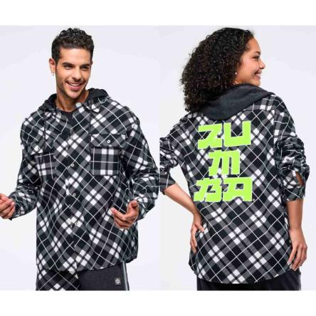 Eastern Flavor Flannel Shacket With Hood