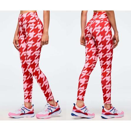 Zumba Amour Z-Lift High Waisted Ankle Leggings - Red/Pink