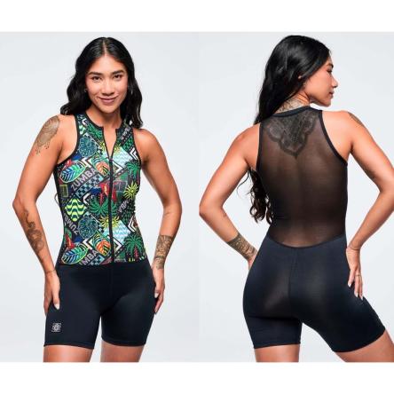 Latin Movement Z-Lift Bodysuit With Mesh Back