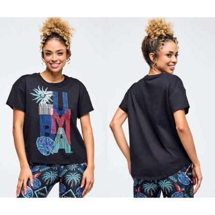 Latin Movement High Low Crew Neck Top