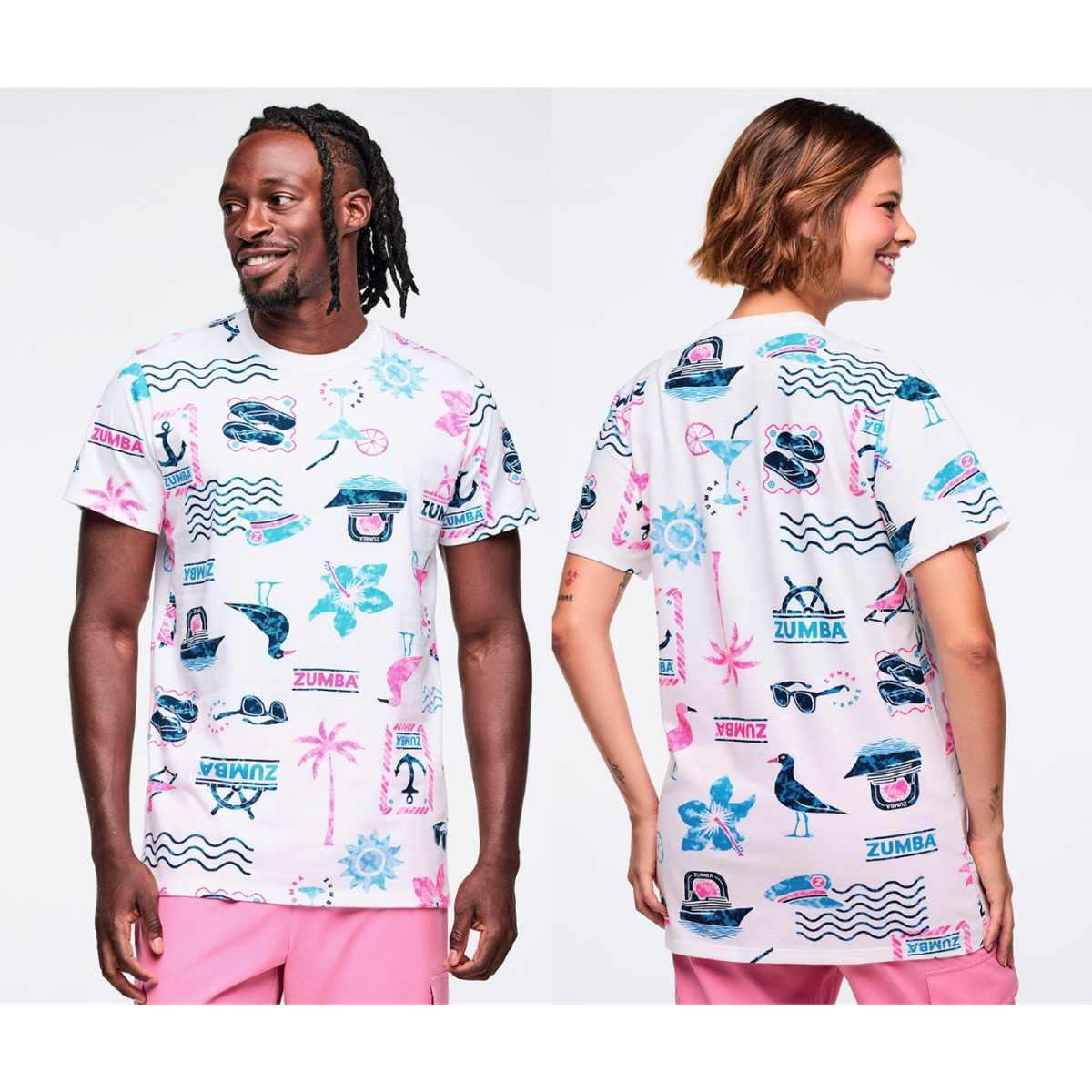 Zumba Cruise Unisex Tee - White/Blue