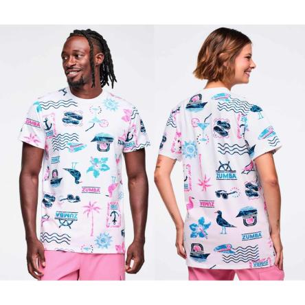Zumba Cruise Unisex Tee - White/Blue