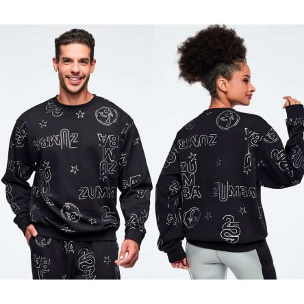 Zumba 25 Unisex Pullover Sweatshirt - Black/Silver