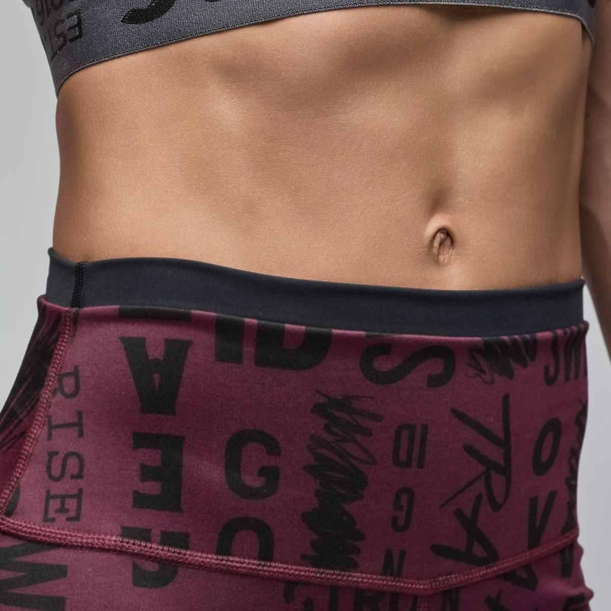 STRONG iD Z-Lift High Waisted Biker Shorts - Burgundy/Black