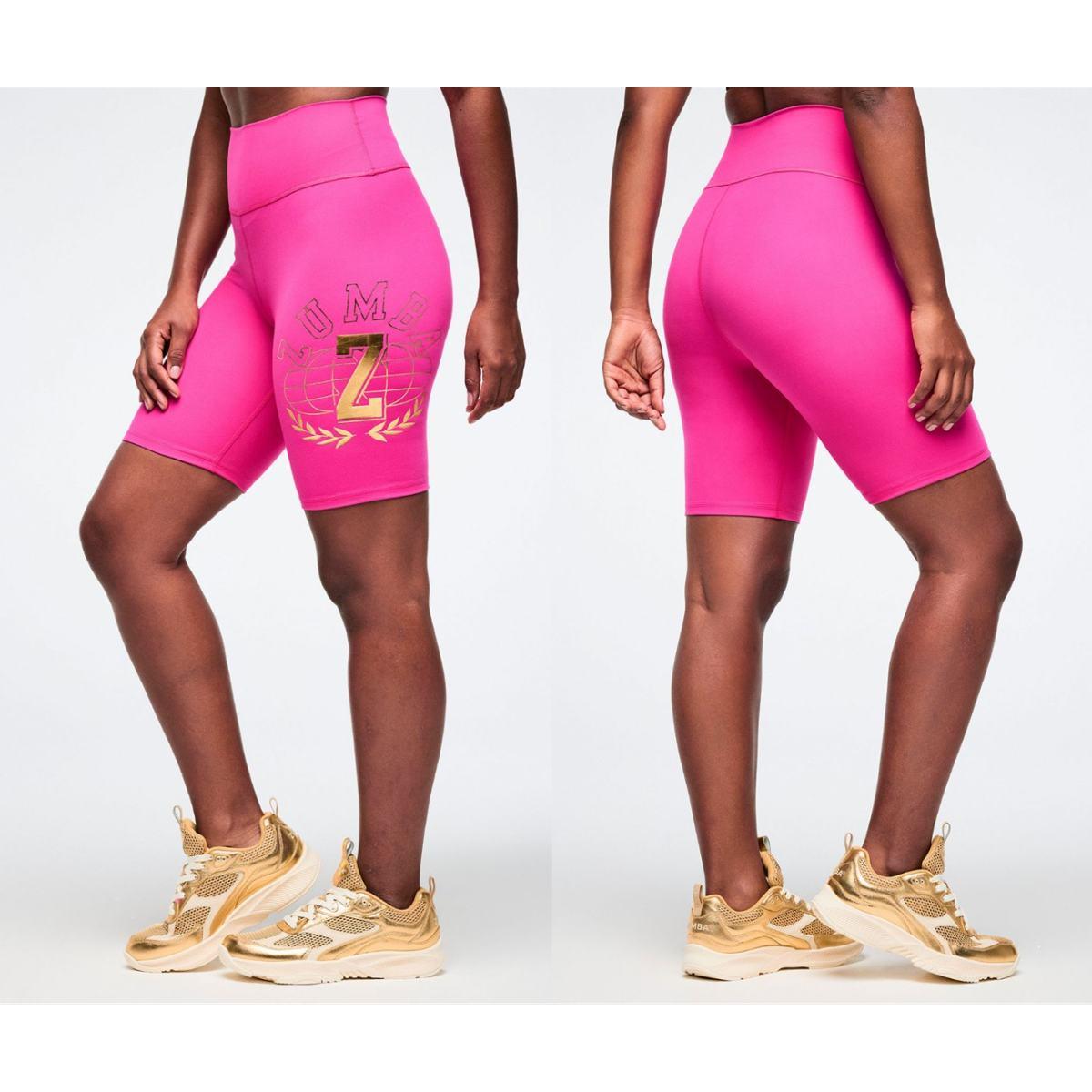 Worldwide High Waisted Biker Shorts - Fuchsia