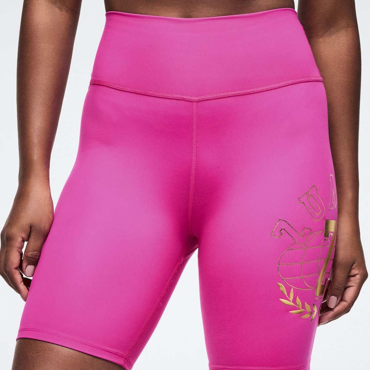 Worldwide High Waisted Biker Shorts - Fuchsia