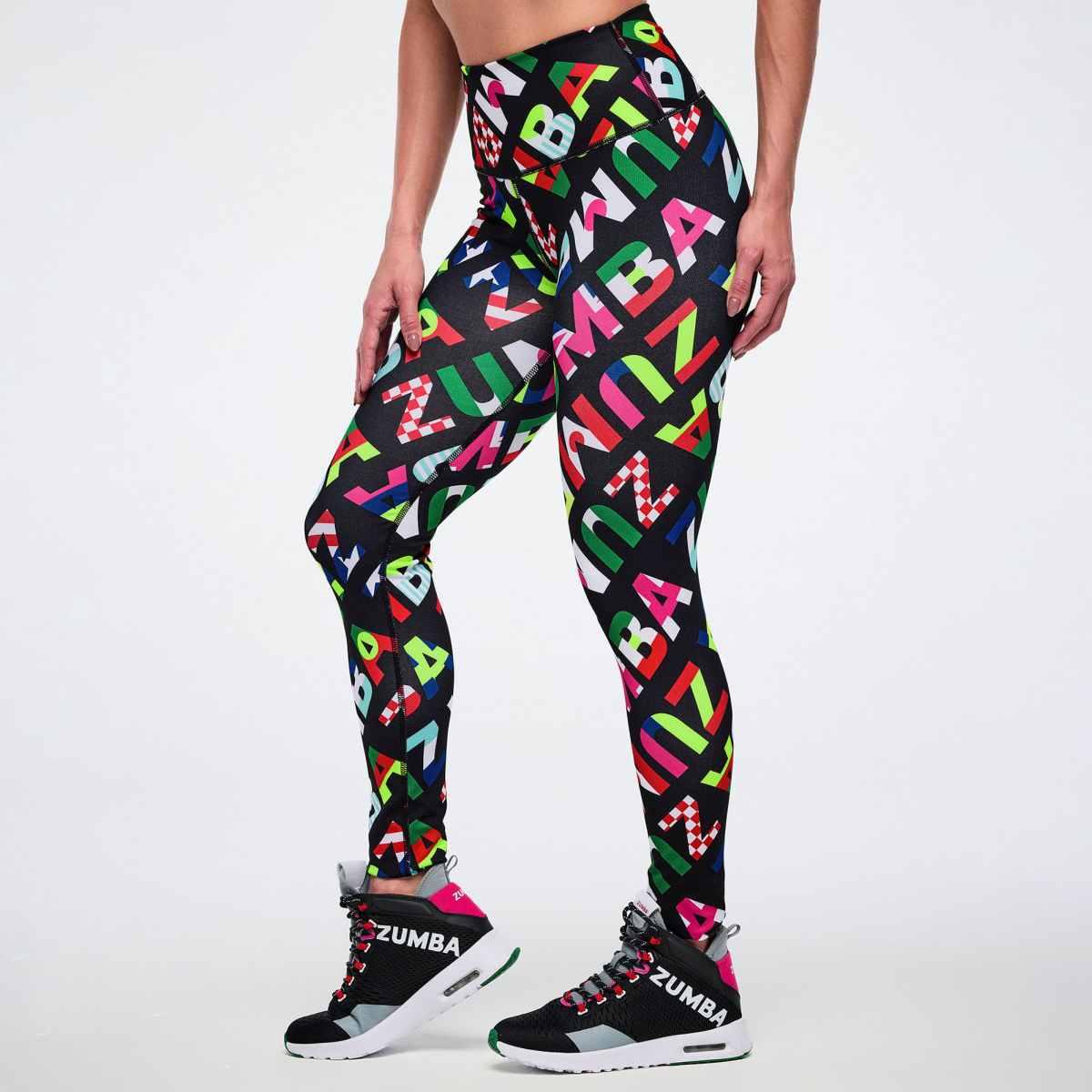 Worldwide Z-Lift High Waisted Ankle Leggings - Black/Red