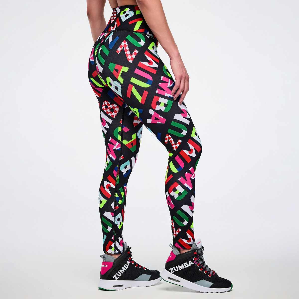 Worldwide Z-Lift High Waisted Ankle Leggings - Black/Red