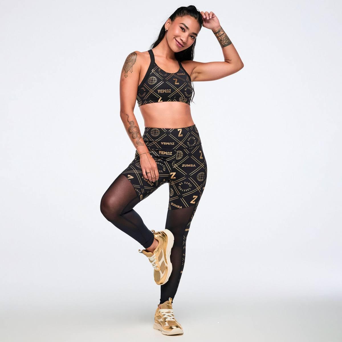 Worldwide High Waisted Ankle Leggings With Mesh Inserts