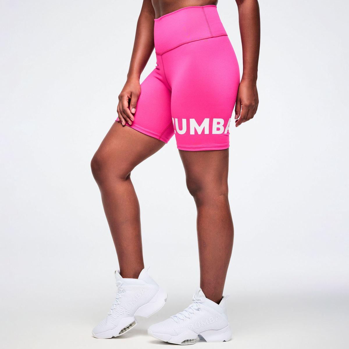 Color Spree High Waisted Biker Shorts - Pink