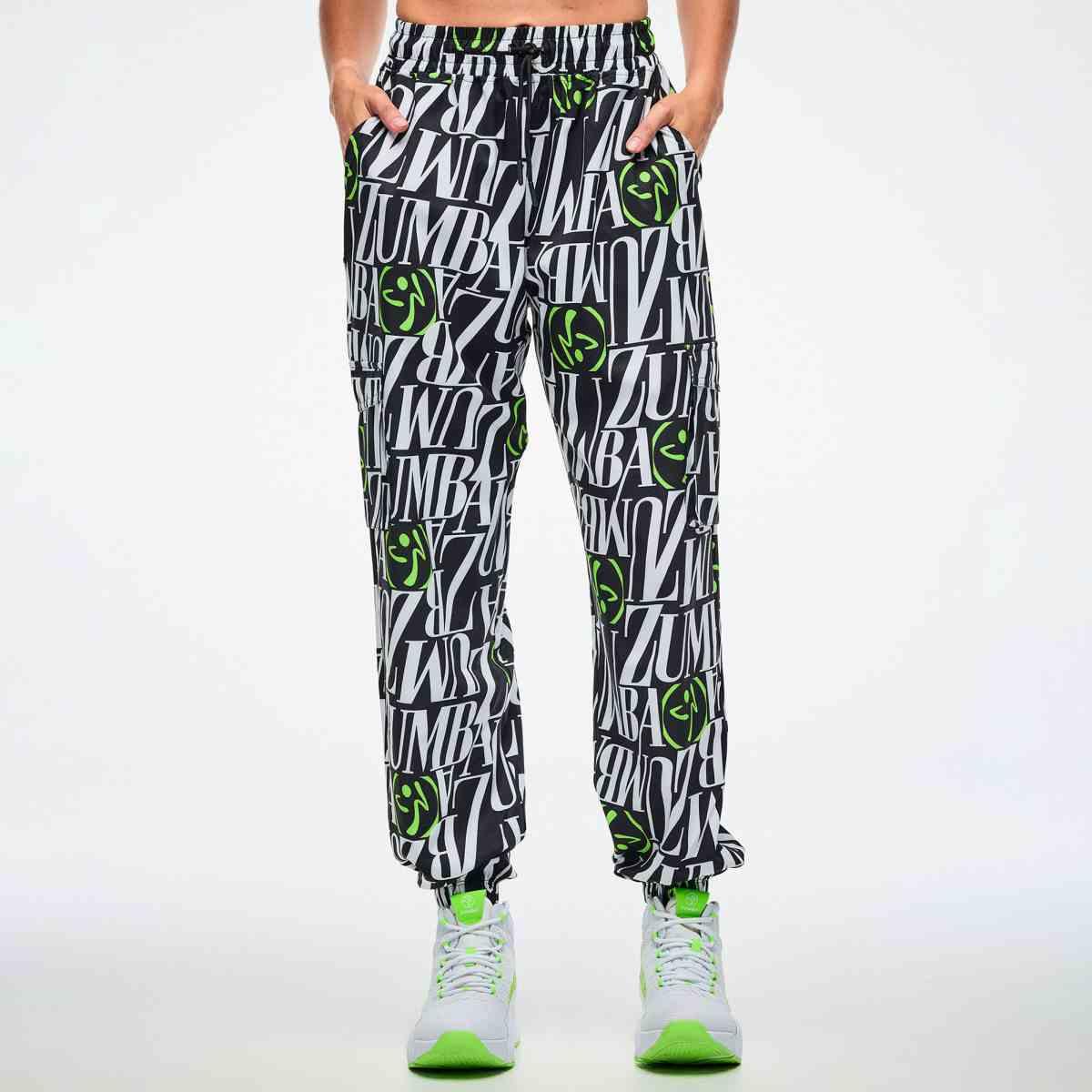 Dale-Z Parachute Cargo Pants - Black/White