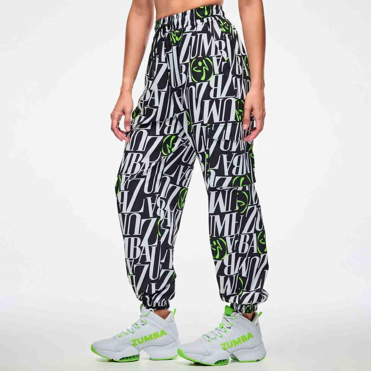 Dale-Z Parachute Cargo Pants - Black/White