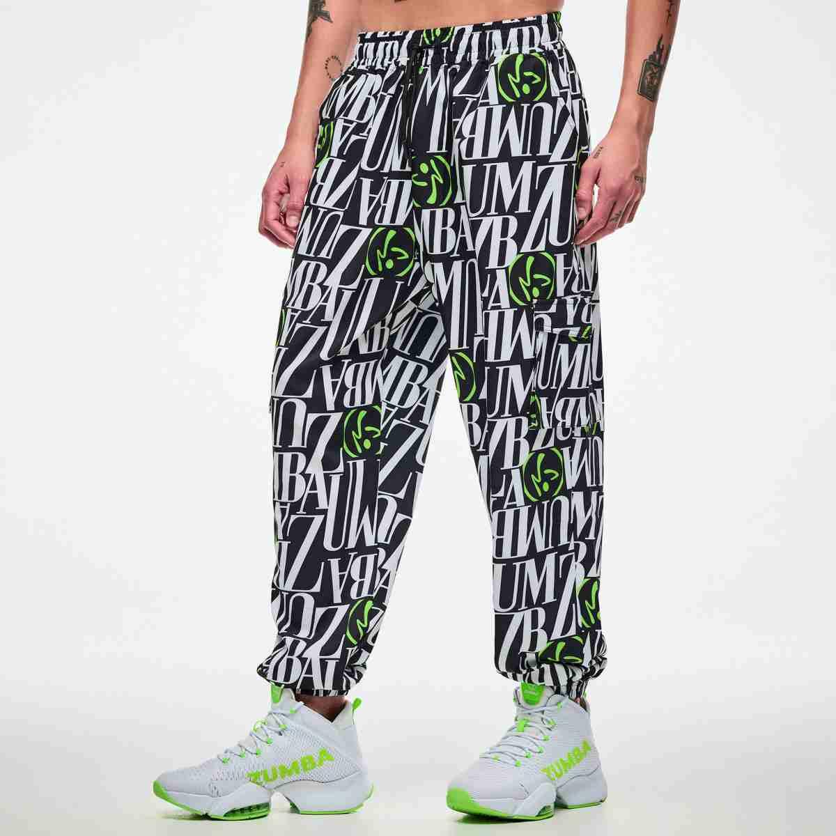 Dale-Z Parachute Cargo Pants - Black/White