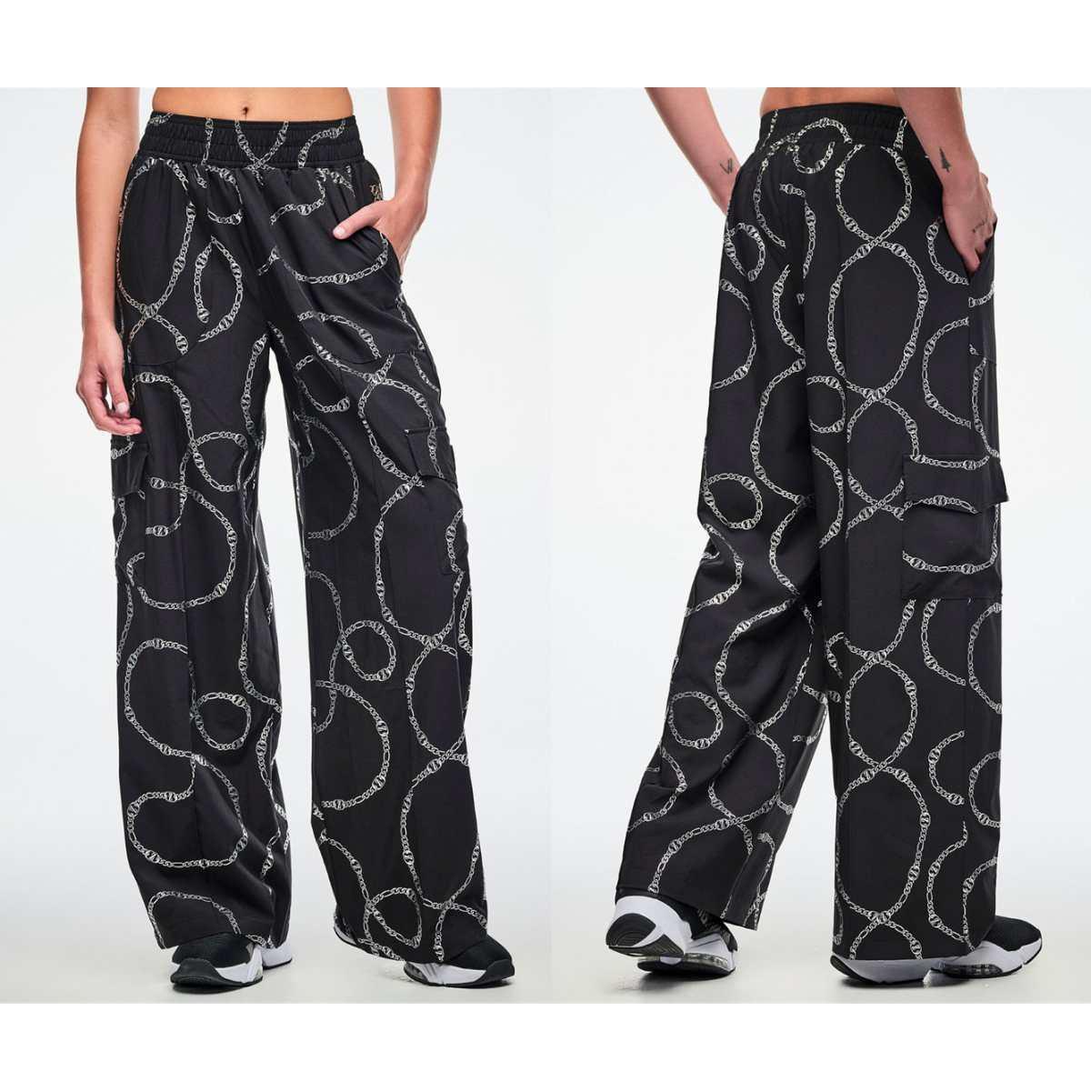Dale-Z Woven Cargo Pants - Black/Silver