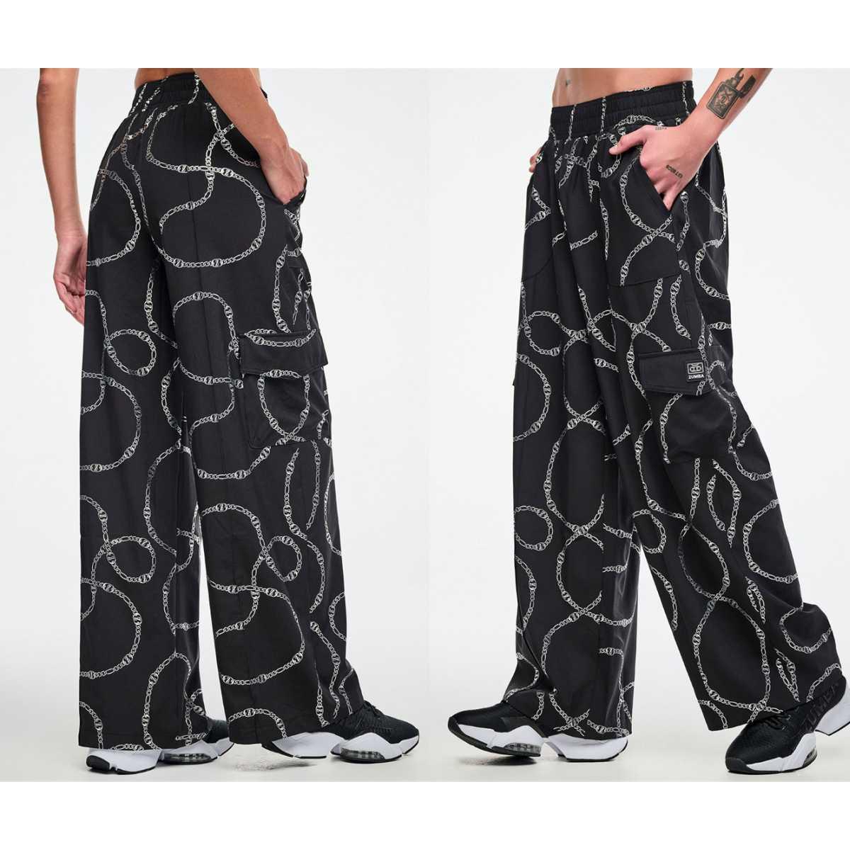 Dale-Z Woven Cargo Pants - Black/Silver
